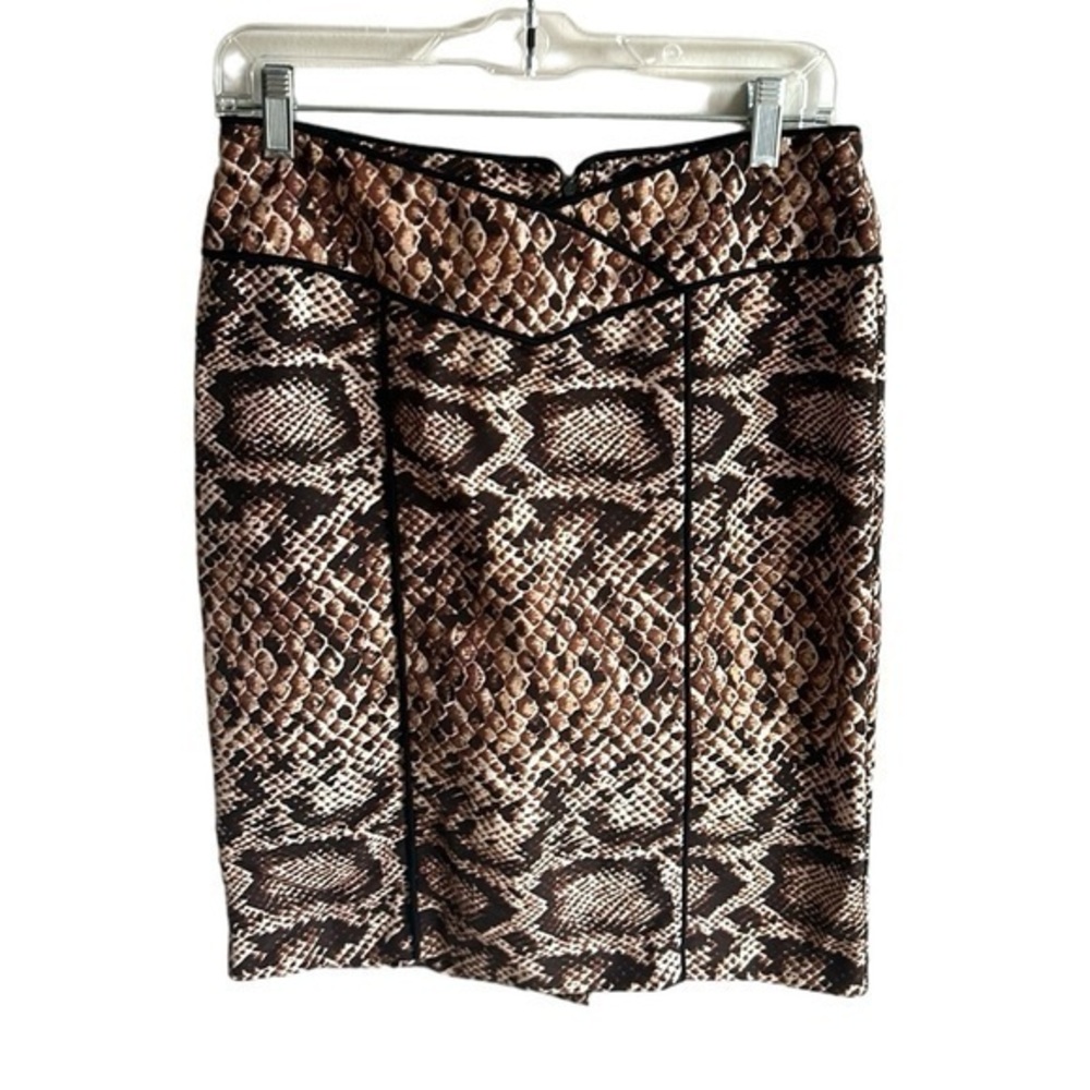 Vintage Nanette Lepore Snake Print Silk Blend Pencil Skirt Size 2